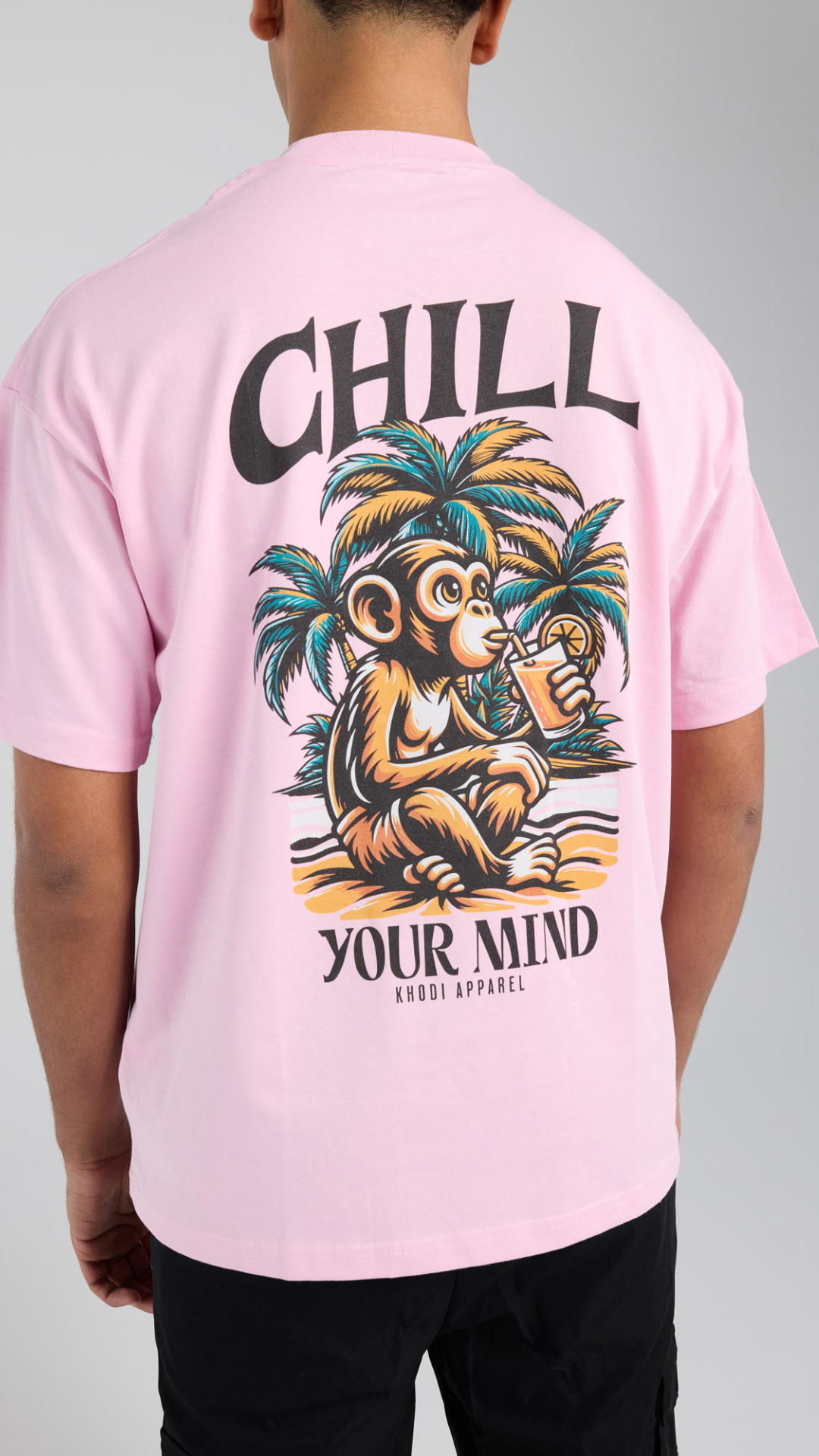 Pastel Palms Tee - Pastel Pink
