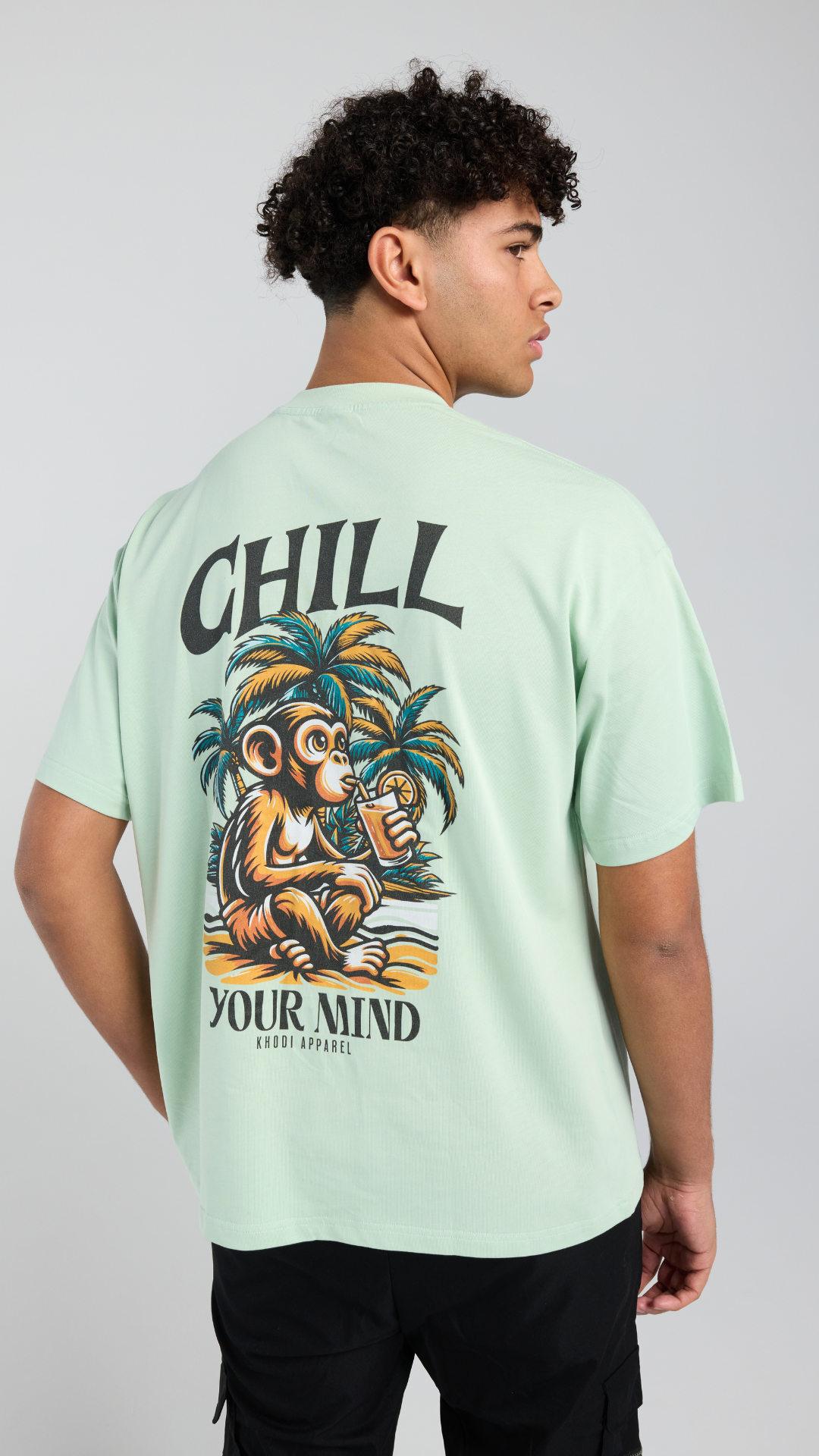 Pastel Palms Tee - Pastel Green