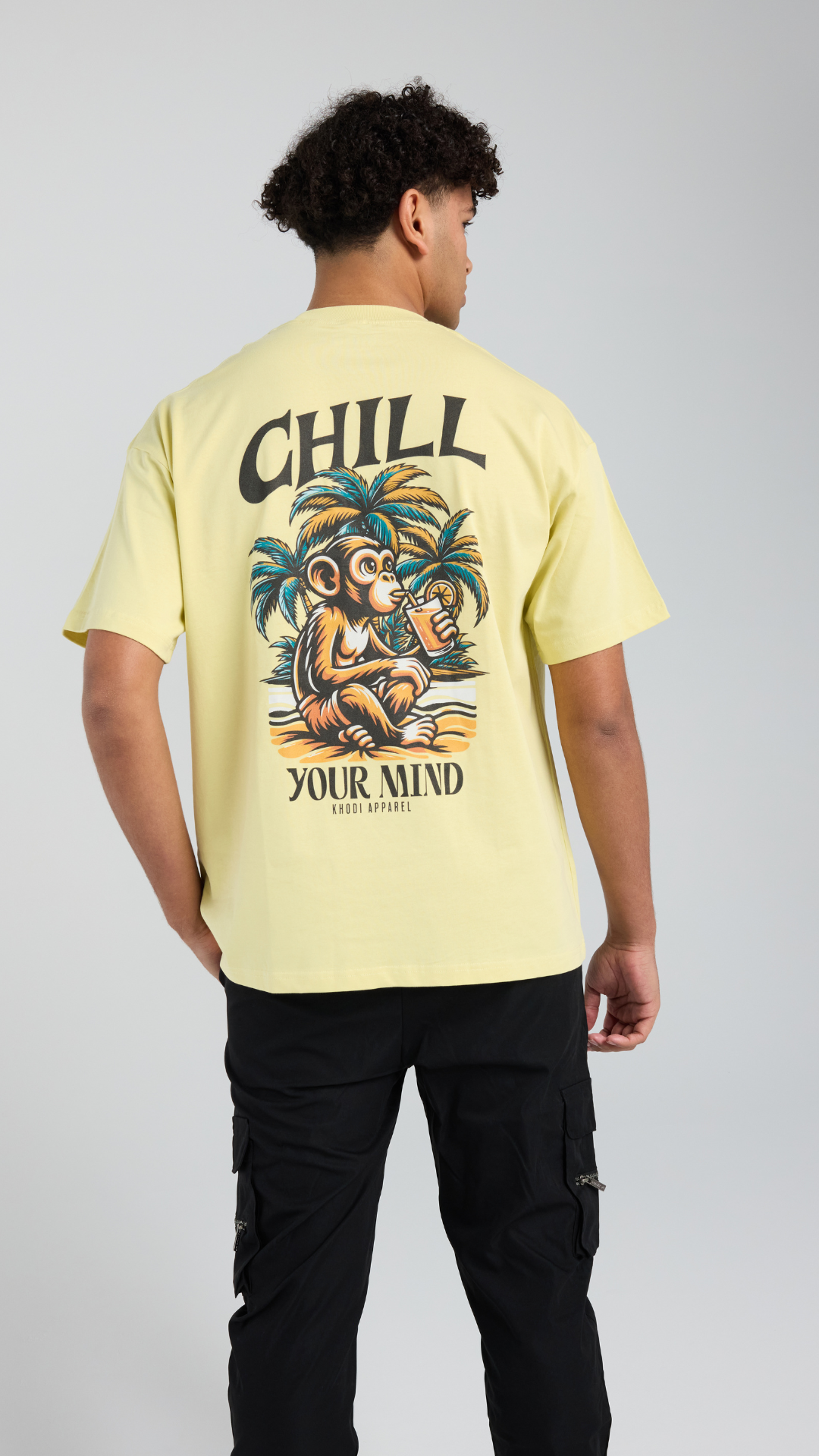 Pastel Palms Tee - Pastel Yellow