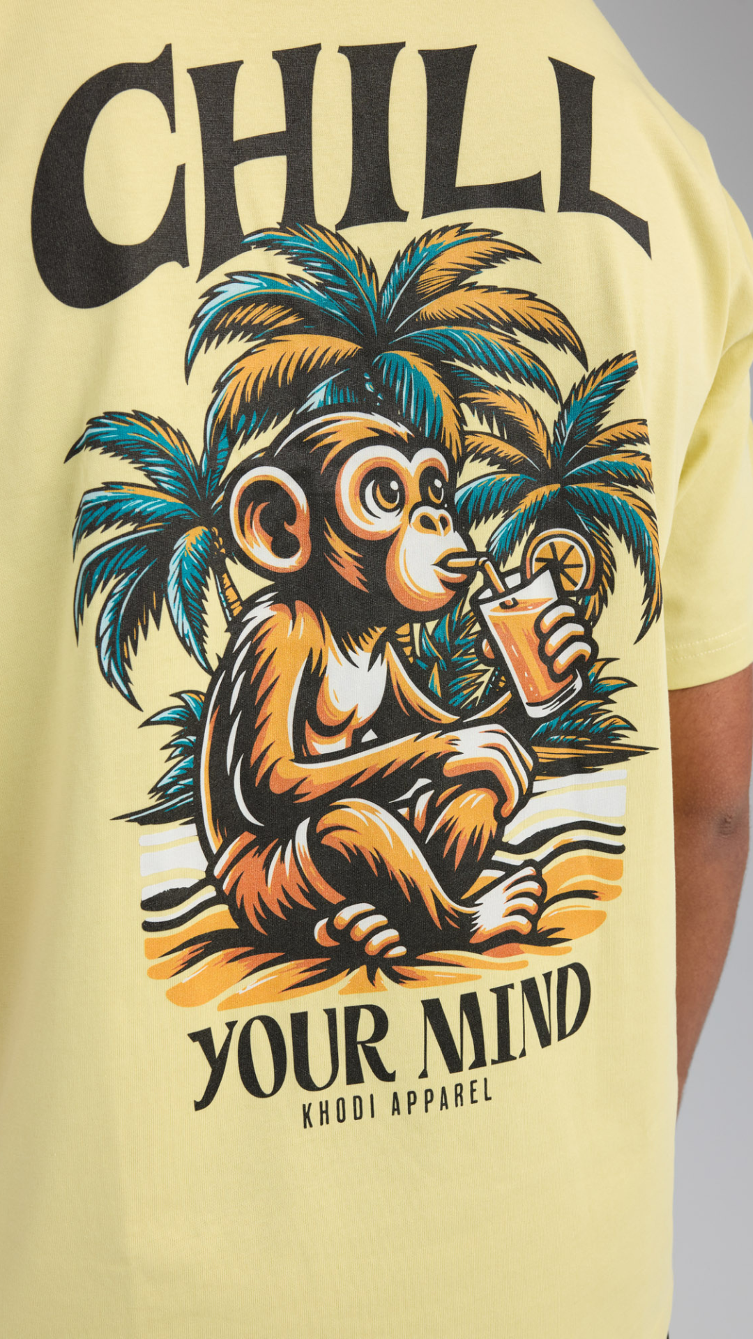 Pastel Palms Tee - Pastel Yellow